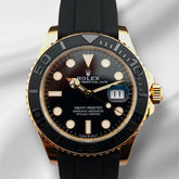 Rolex 42mm Yacht-Master Yellow Gold Oysterflex Bracelet Mens Watch 226658
